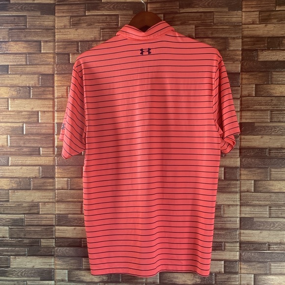 Mens Under Armour Medium Bright Pink & Blue Golf Polo w/ Carton House Golf Logo - Picture 3 of 8